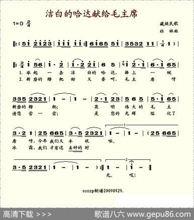 洁白的哈达献给毛主席