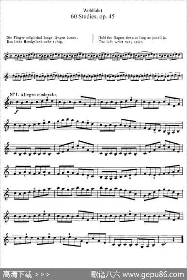 沃尔法特60首练习曲Op.45（第1-10页）