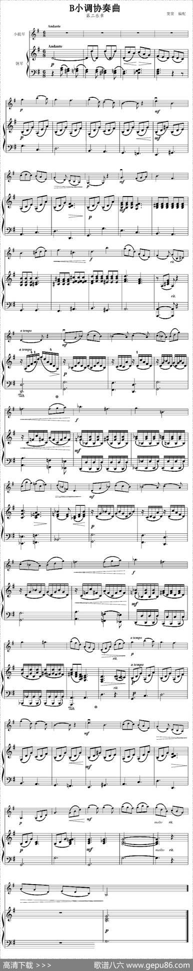 B小调协奏曲第二乐章（小提琴+钢琴）