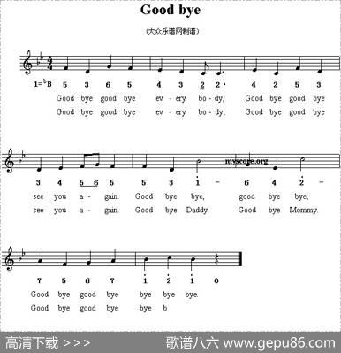 Goodbye（再见）（英文儿歌）