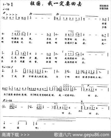 祖国，我一定要回去 - 郑宝春|张智深