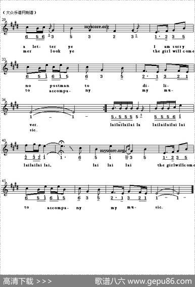 Nightoftheprairie（草原之夜）（英译中文歌曲、线简谱混排版）