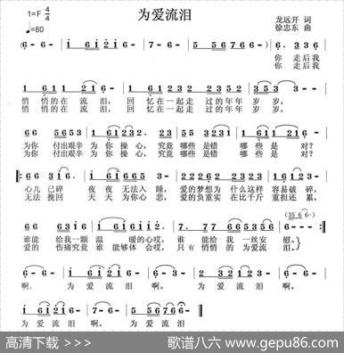 为爱流泪（龙远开词徐忠东曲） - 龙远开|徐忠东