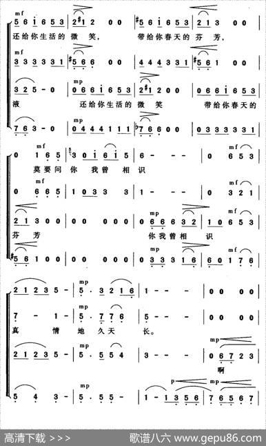 人间真情地久天长（无伴奏合唱） - 谭仲池|王钢