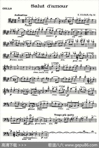 Salutd'amour（爱的礼赞）（大提琴）