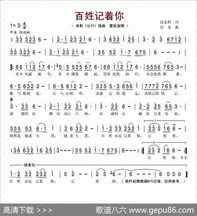 百姓记着你（电影《公仆》插曲） - 张金豹|印青