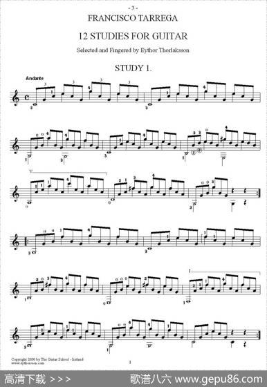 他雷加12首练习曲之1