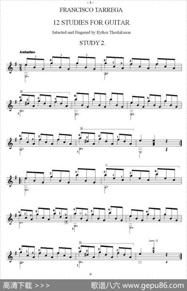他雷加12首练习曲之2