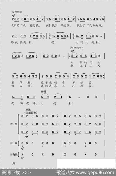 现代舞剧《白毛女》全剧主旋律乐谱之第一场深仇大恨