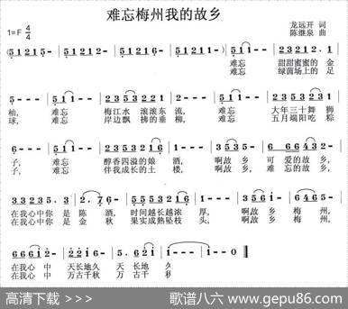 难忘梅州我的故乡（龙远开词陈继泉曲） - 龙远开|陈继泉