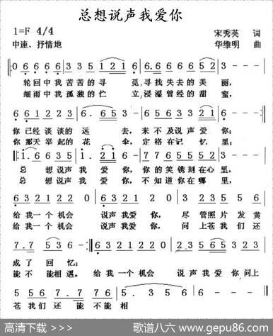 总想说声我爱你 - 宋秀英|华维明