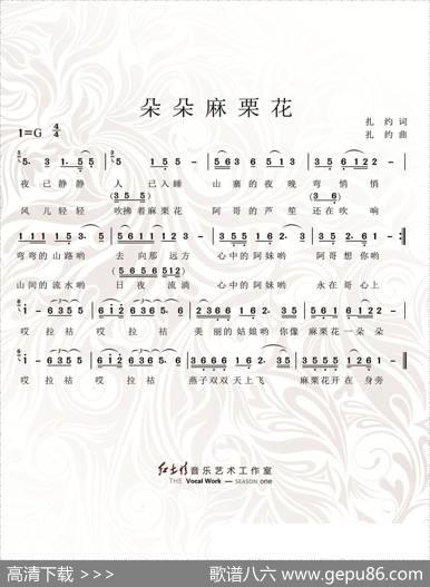 朵朵麻栗花（扎约词曲） - 扎约|扎约