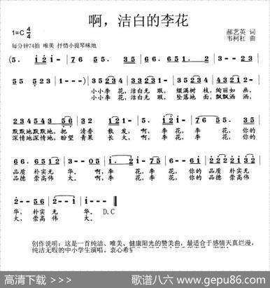 啊，洁白的李花 - 郝艺英|韦柯杠