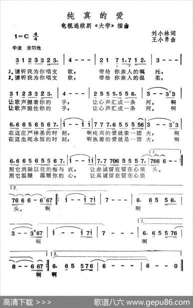 纯真的爱（电视连续剧《大学》插曲） - 刘小林|王小勇