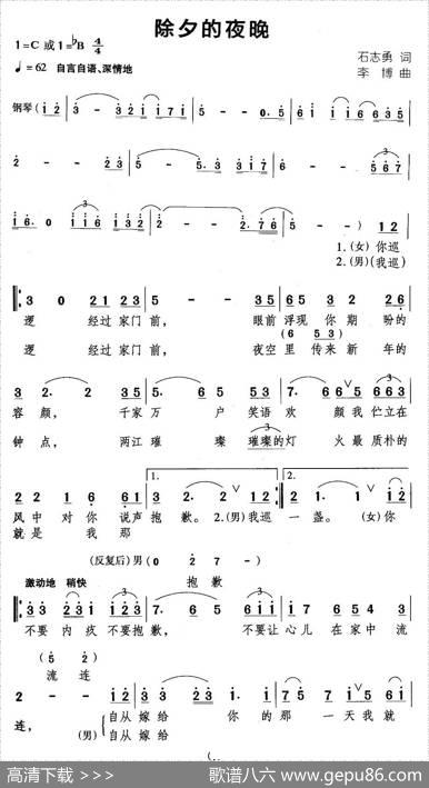 除夕的夜晚（石智勇词李博曲） - 石智勇|李博