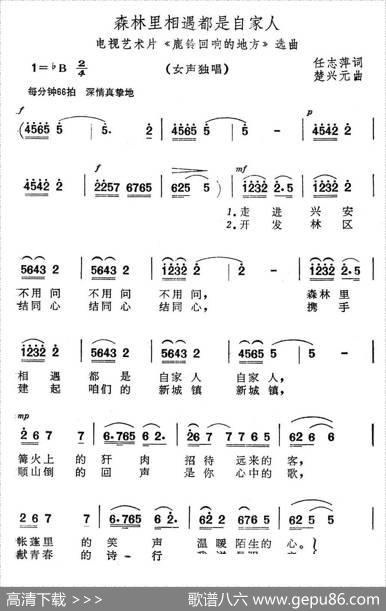 森林里相遇都是自家人（电视艺术片《鹿铃回响起地方》选曲） - 任志萍|楚兴元