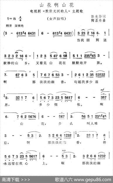 山花啊山花（电视剧《默默无闻的人》主题歌） - 彭光华|陶嘉舟