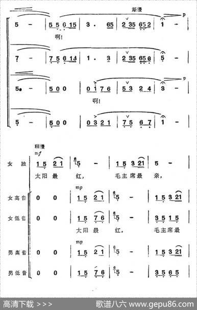 太阳最红，毛主席最亲（女声独唱+合唱） - 傅林|王锡仁