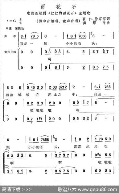 雨花石（电视连续剧《红红的雨花石》主题歌） - 肖仁、徐家察|龚耀年