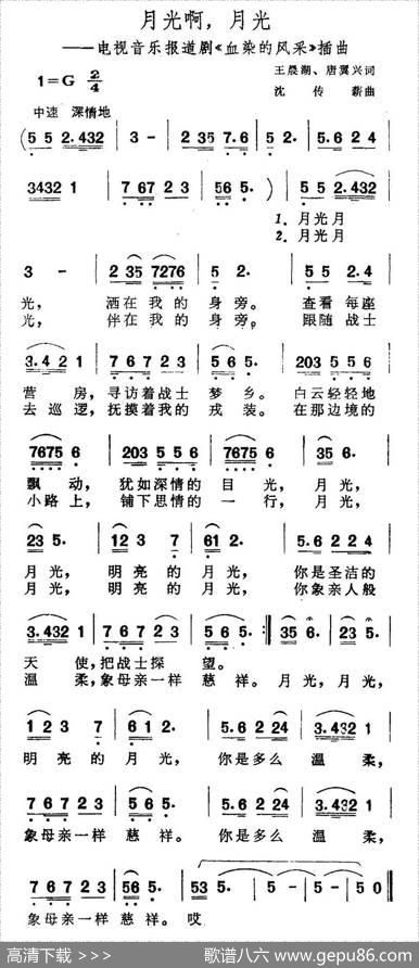 月光啊月光（电视音乐报道剧《血染的风采》插曲） - 王晨湖、唐冀兴|沈传薪
