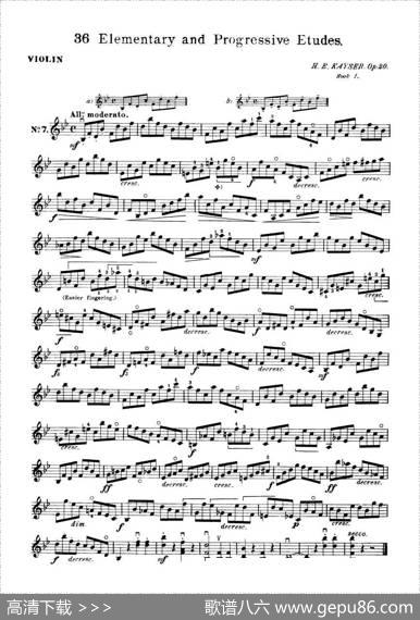 开塞（KAYSER36首小提琴练习曲之7）