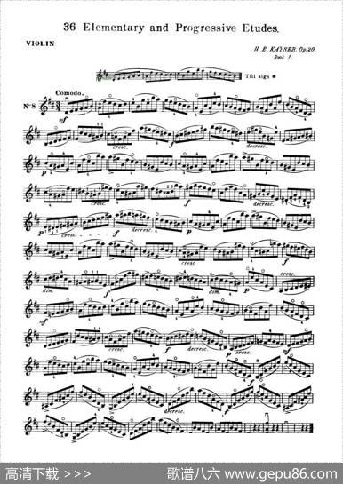 开塞（KAYSER36首小提琴练习曲之8）