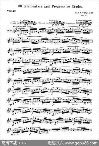 开塞（KAYSER36首小提琴练习曲之12）