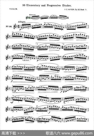 开塞（KAYSER36首小提琴练习曲之16）