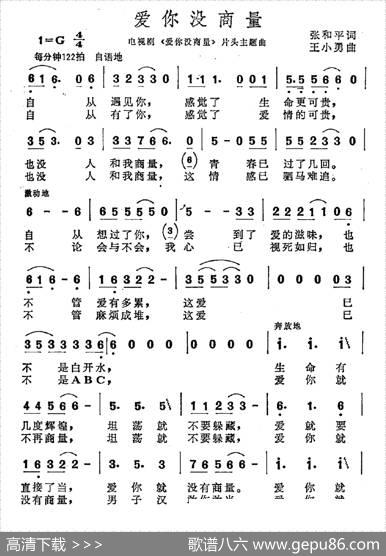 爱你没商量（电视剧《爱你没商量》主题歌） - 张和平|王小勇