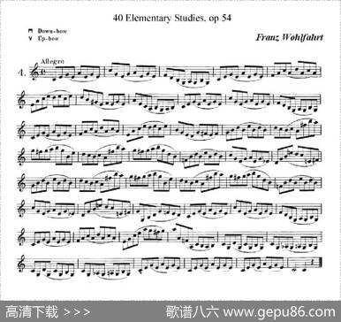 40首小提琴初级技巧练习曲之四|弗朗茨·沃尔法特