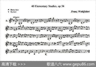40首小提琴初级技巧练习曲之八|弗朗茨·沃尔法特