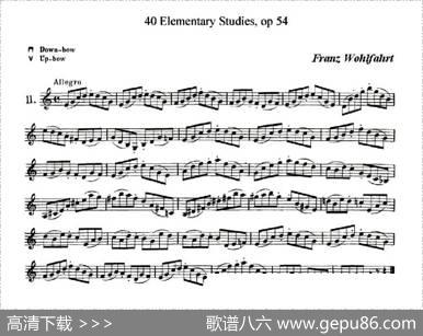 40首小提琴初级技巧练习曲之11|弗朗茨·沃尔法特