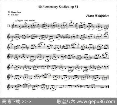 40首小提琴初级技巧练习曲之17|弗朗茨·沃尔法特