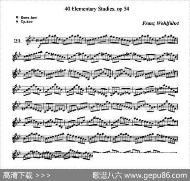 40首小提琴初级技巧练习曲之23|弗朗茨·沃尔法特