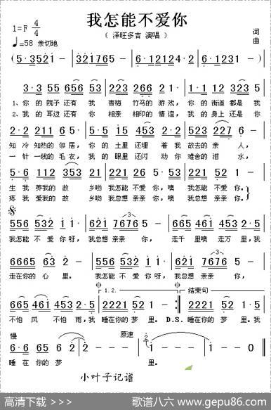 我怎能不爱你