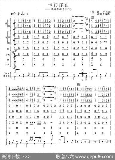 卡门序曲（总谱）