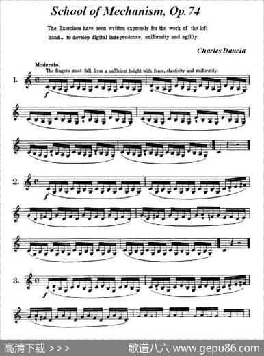 SchoolofMechanism,Op.74（小提琴技巧练习1——12）|丹克拉