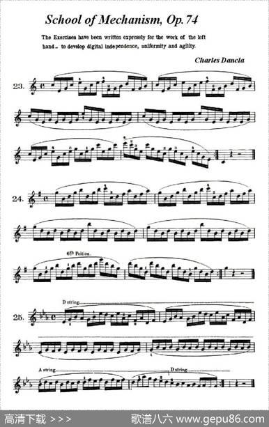 SchoolofMechanism,Op.74（小提琴技巧练习23——34）|丹克拉