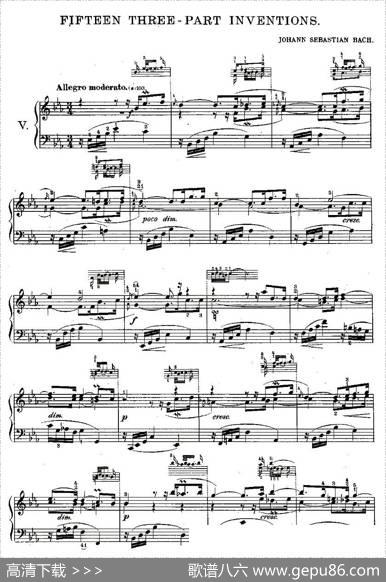 FIFTEENTHREE-PARTINVETIONS之舞（15首3部创意曲之五）|Bach（巴赫）
