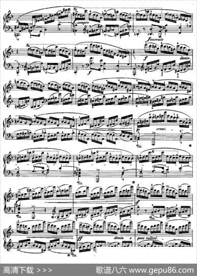 肖邦钢琴练习曲，Op.10之八|肖邦