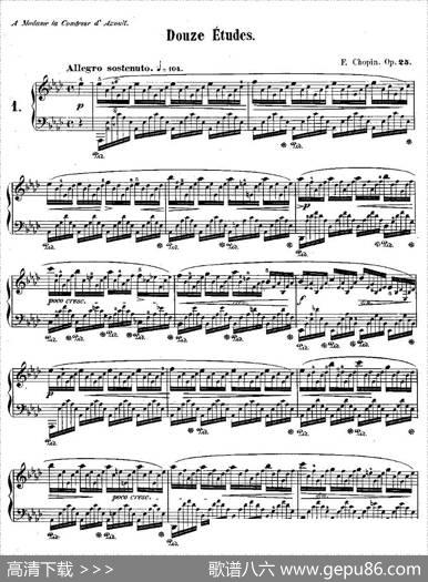 肖邦钢琴练习曲，Op.25之一|肖邦
