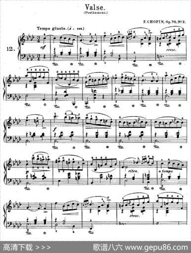 valse，Op.70,No.2|肖邦