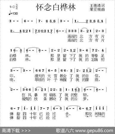 怀念白桦林 - 王德清|荣亚楠