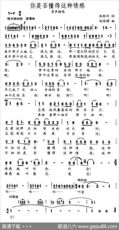 你是否懂得这种情感 - 张枚同|陶思耀