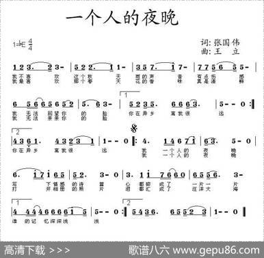 一个人的夜晚 - 张国伟|王立