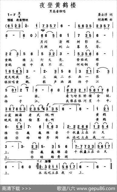 夜登黄鹤楼 - 龚去浮|胡海鹏