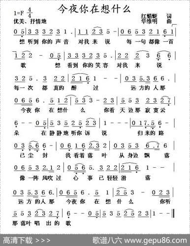 今夜你在想什么 - 红蜻蜓|华维明