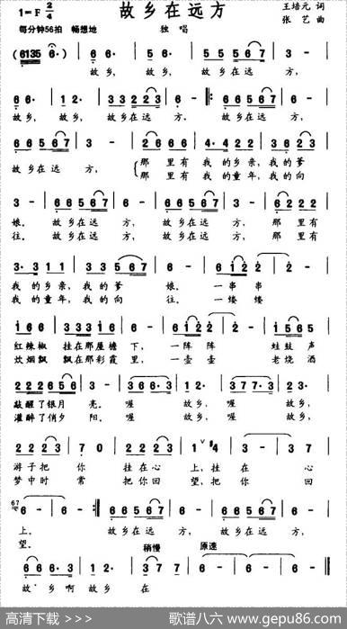 故乡在远方（王培元词张艺曲） - 王培元|张艺