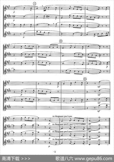 jeanBouvard编写的6首萨克斯四重奏之一|jean、Bouvard