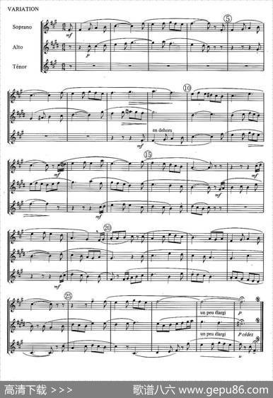 jeanBouvard编写的6首萨克斯四重奏之一|jean、Bouvard
